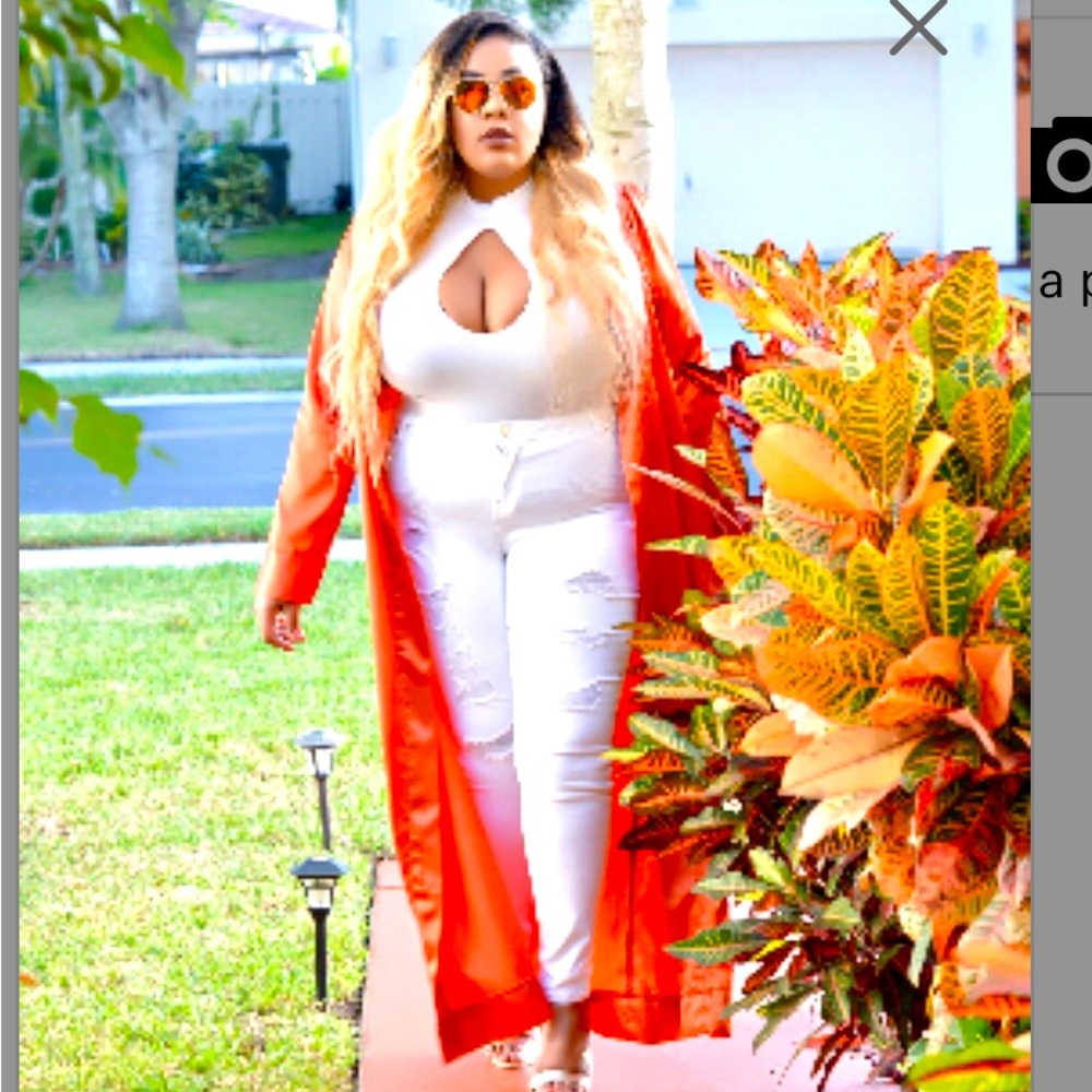 Plus size Silk Floor length kimono